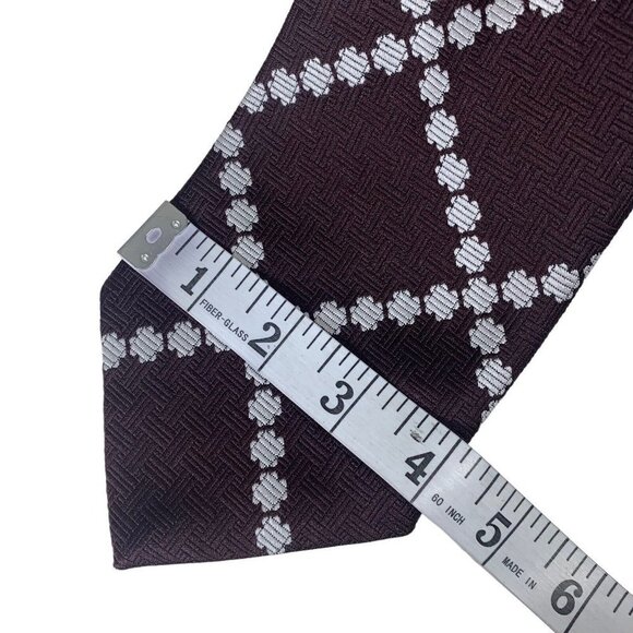 Vintage Neck Tie Don Loper of California Brown White Polyester Retro - Picture 2 of 4